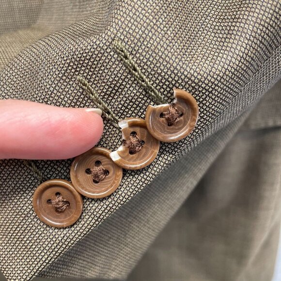 Canali Super 120s Wool Suit Mens 56R Brown 35x29 Pleated Pants 2-Piece - Picture 7 of 16